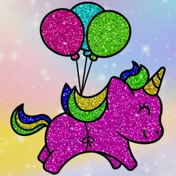 game Coloring Book Glittered Unicorns