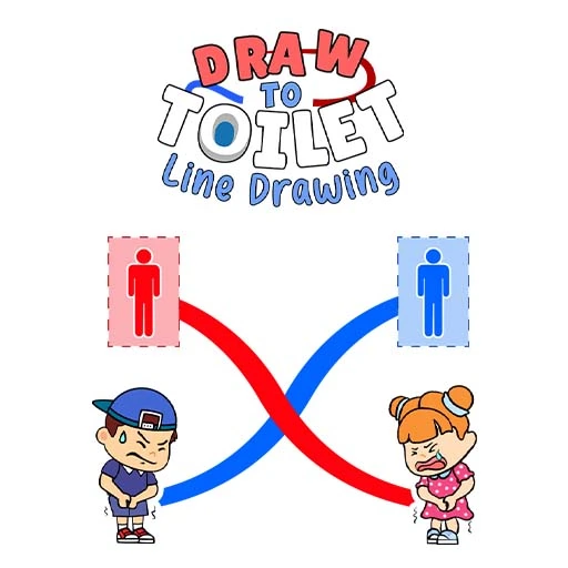 game Draw To Toilet - Line Drawing