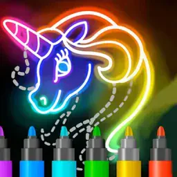 game Learn to Draw Glow Cartoon