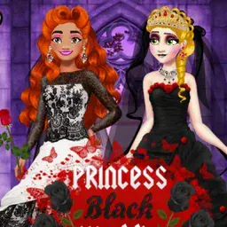 game Princess Black Wedding Dress