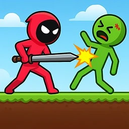 game Red Stickman vs Monster School